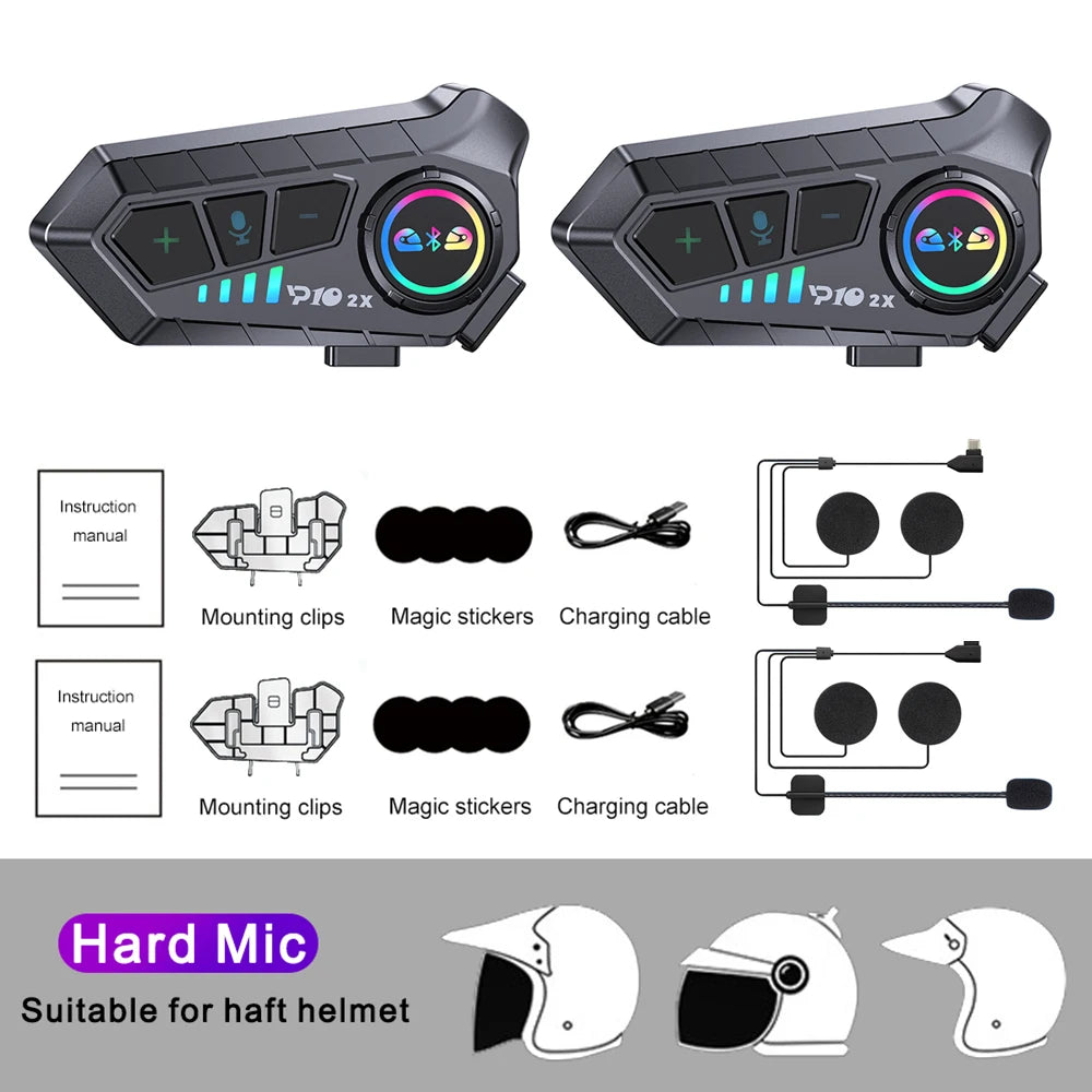 Wireless Motorcycle Intercom Headset – Bluetooth Helmet Audio for Riders