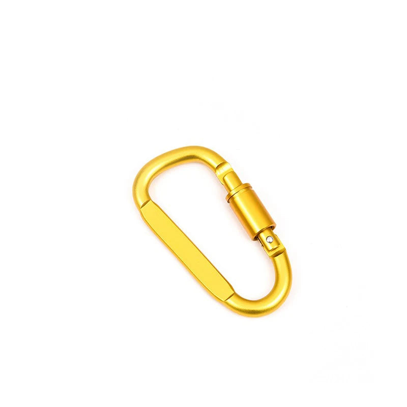 Aluminum D-Shaped Carabiners – 8cm Tactical Clips for Outdoor Camping Gear