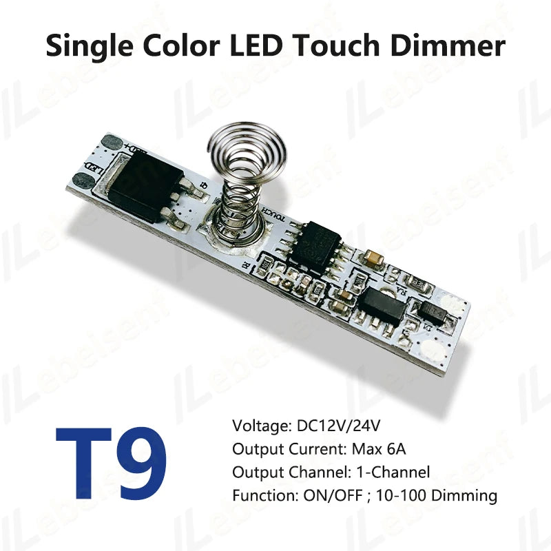 LED Touch Dimmer Switch – Aluminum 12V 24V Controller for Cabinet Lighting