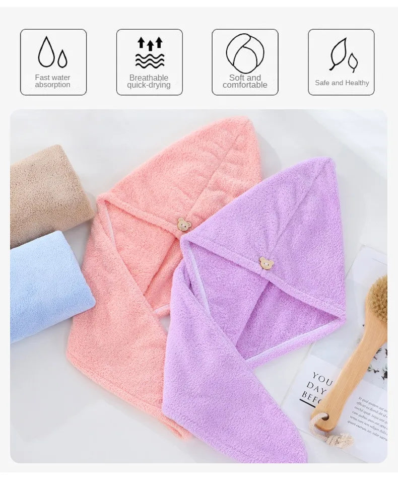 Microfiber Hair Drying Turban – Super Soft Absorbent Towel for Bath and Gym