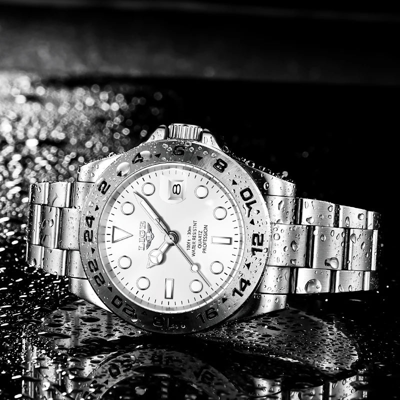Luxury Steel Quartz Watch – Waterproof Military Sport Accessory for Men