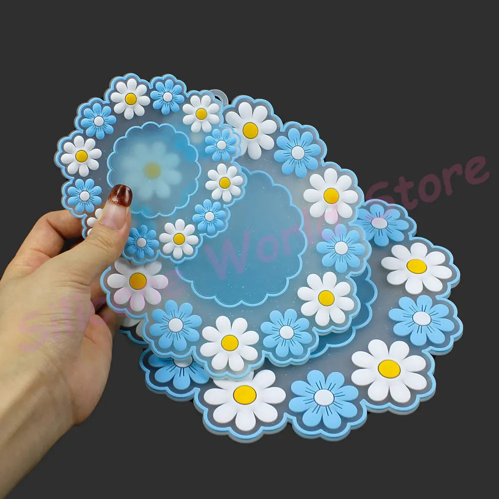 Sakura Daisy Silicone Coaster – Heat Resistant Placemat for Dining Tables