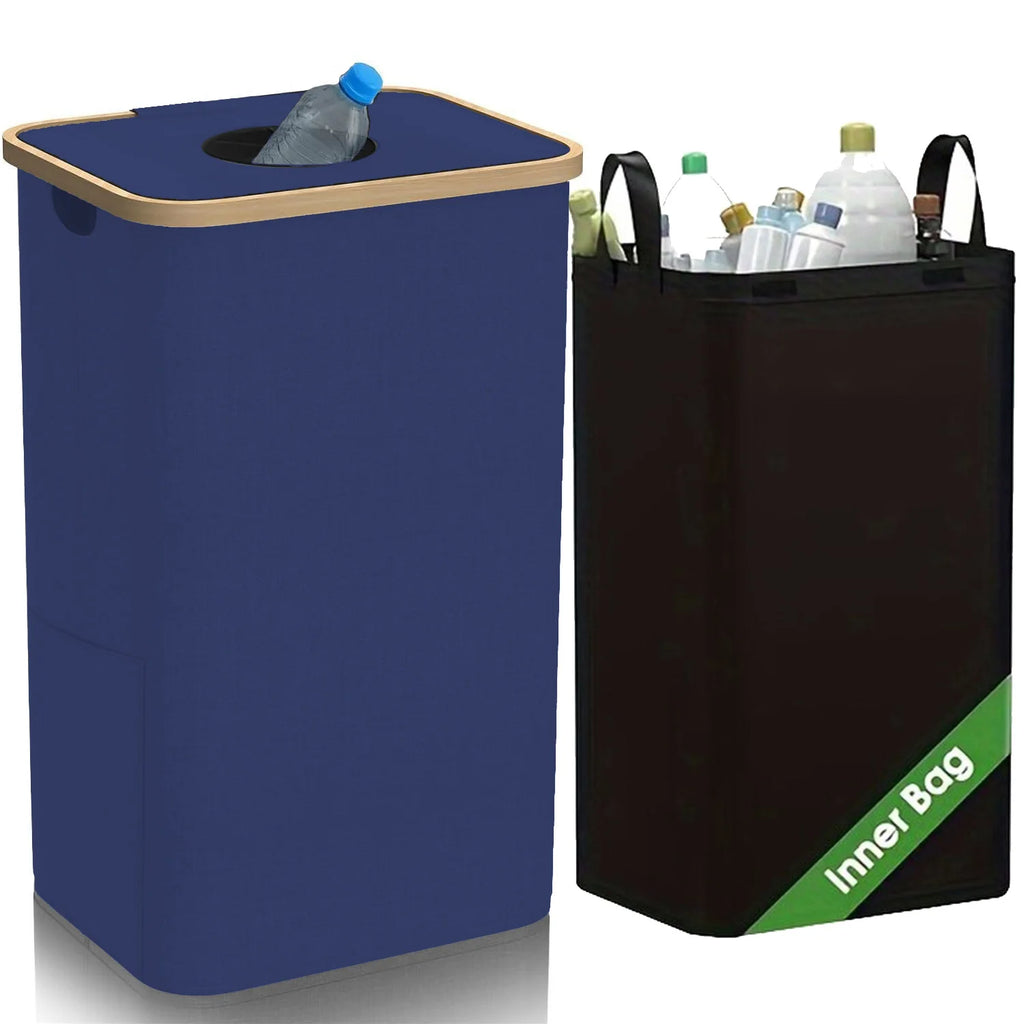 100L Kitchen Recycling Bin – Removable Tote Bags for Waste Sorting