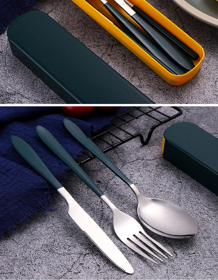 Portable Stainless Steel Cutlery Set – Durable Flatware for Camping and Travel
