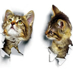 3D Cute Cat Wall Decals – Self-Adhesive Stickers for Kids Bedroom Decor