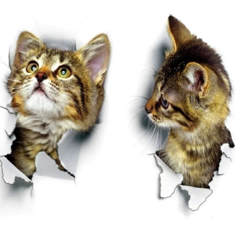 3D Cute Cat Wall Decals – Self-Adhesive Stickers for Kids Bedroom Decor