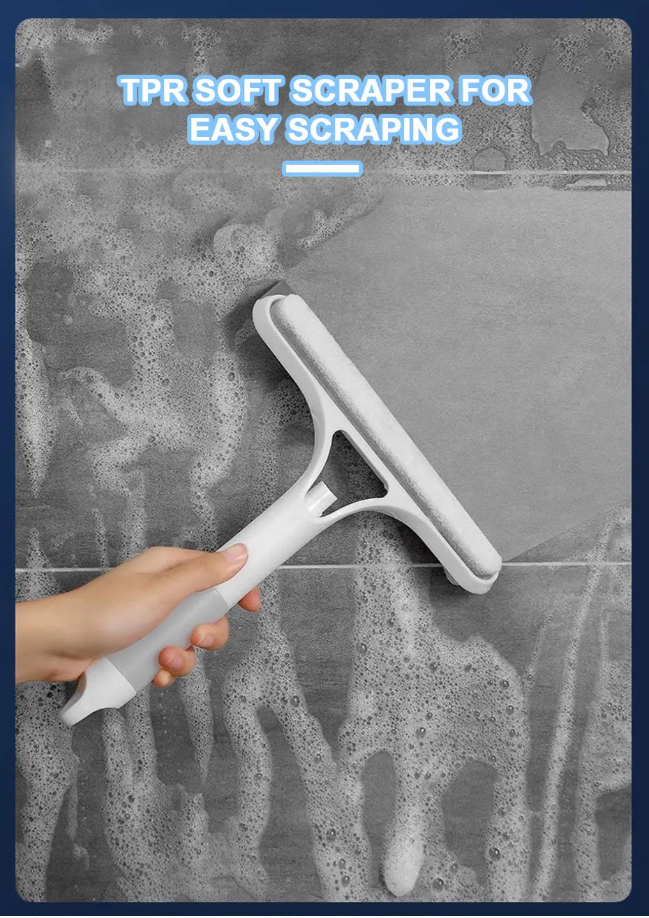 3-in-1 Glass Cleaning Squeegee – Spray Bottle Tool for Car and Home Wash