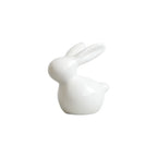 Ceramic Rabbit Figurine – White Porcelain Bunny Decor for Home Office