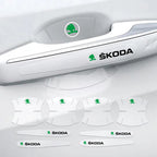 Transparent Car Door Handle Protectors – Anti-Scratch Film for Skoda Models