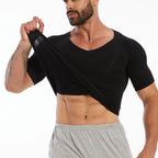Men's Compression Shapewear Shirt – V-Neck Tummy Control for Fitness Workout