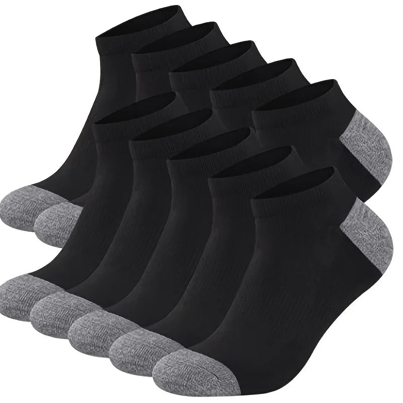 Color Block Boat Socks – Breathable Low Cut Ankle Socks for Men
