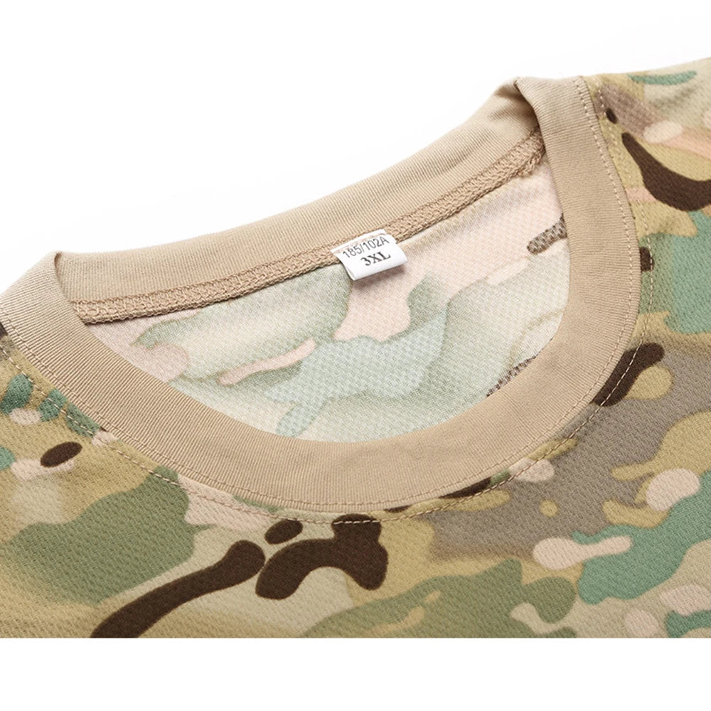 3D Camouflage T-Shirt – Oversized Short Sleeve Tee for Outdoor Sports