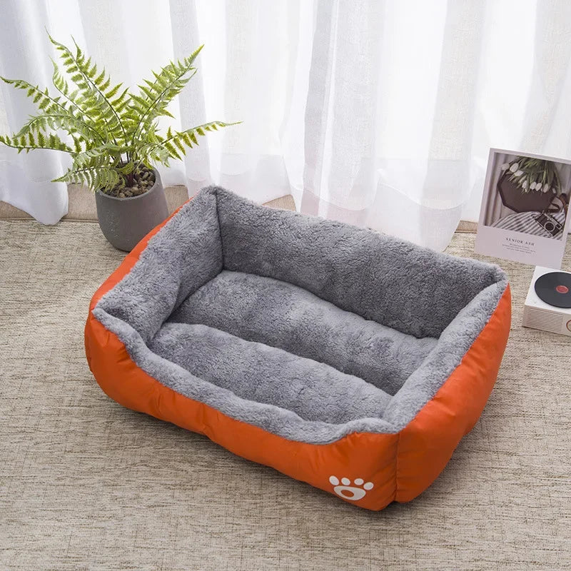 Soft Square Pet Bed – Waterproof Warm Winter Mat for Small to Large Dogs