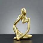 Abstract Figure Sculpture – Minimalist Resin Ornament for Modern Home Decor