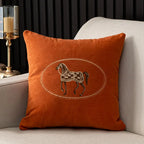 Embroidered Horse Cushion Cover – 45cm Decorative Pillow Case for Home Sofa