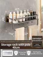 Aluminum Bathroom Shelf – Wall Mounted Storage Rack for Kitchen and Shower
