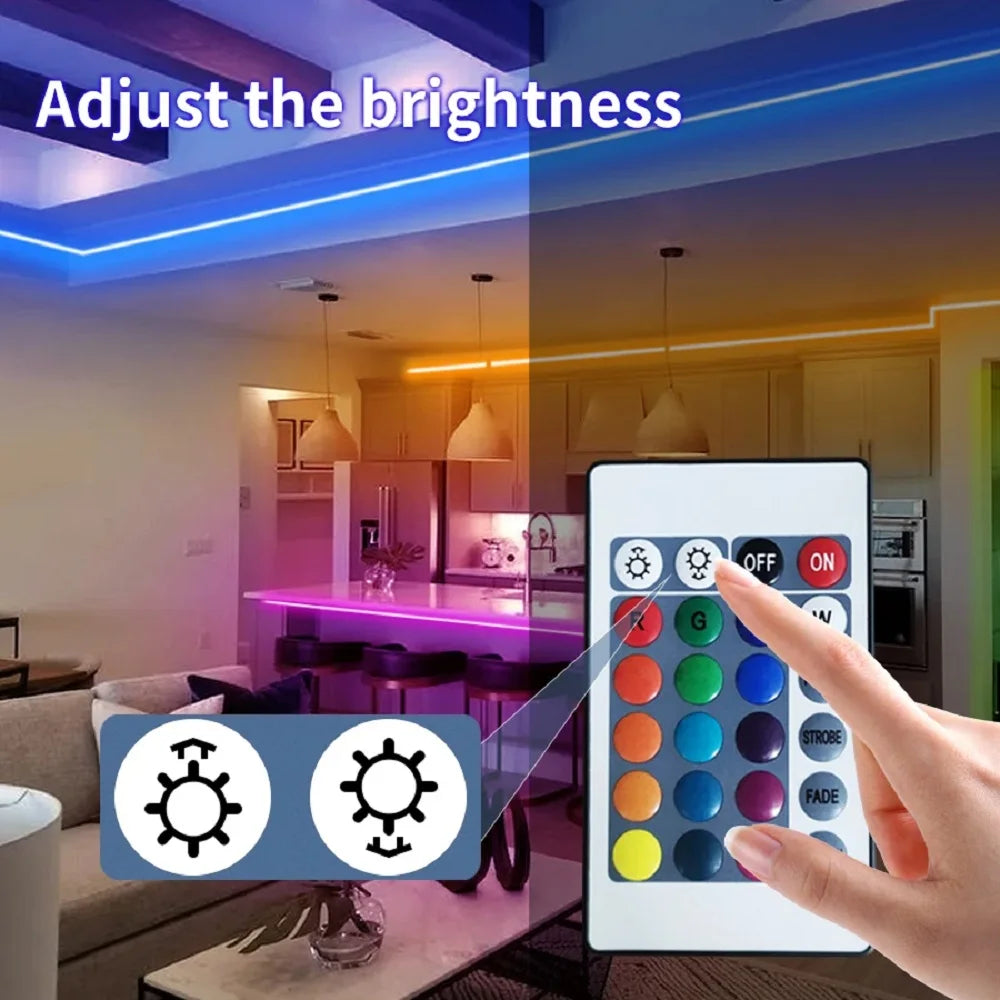 USB RGB LED Strip Light – Color Changing Remote for Holiday Decoration
