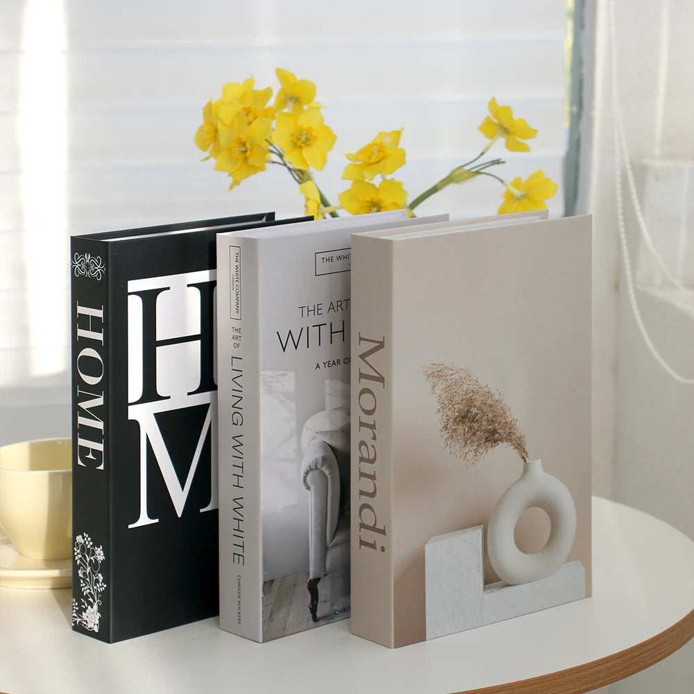 Decorative Simulation Books – Modern White Faux Props for Home Decor