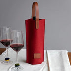 Felt Single Wine Bottle Tote – Padded Insulated Carrier for Gift Giving