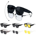 Polarized Fit Over Sunglasses – Square Wrap Around UV Protection for Outdoors
