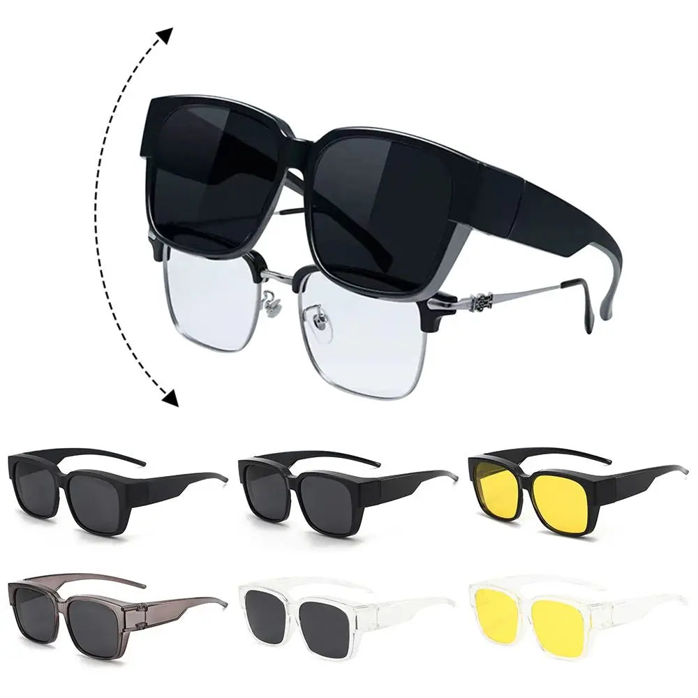 Polarized Fit Over Sunglasses – Square Wrap Around UV Protection for Outdoors