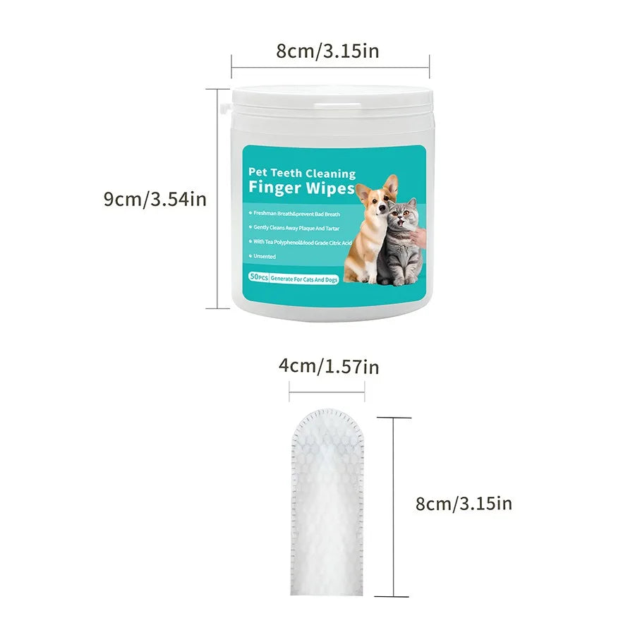 Disposable Finger Toothbrushes – Oral Cleaning Wipes for Dogs and Cats