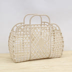 Foldable Mesh Laundry Basket – Portable Plastic Bin for Bathroom Organization