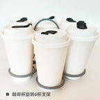 Portable Six Cup Holder – Rotating Folding Tray for KTV and Parties