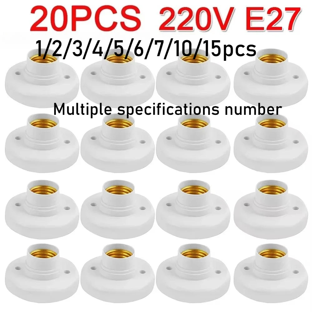 E27 Screw Light Bulb Socket – Ceiling Lamp Holder Base for Home Lighting