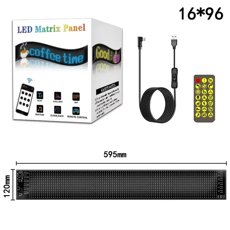 Flexible LED Matrix Panel – RGB Bluetooth App Control for Shop Signage