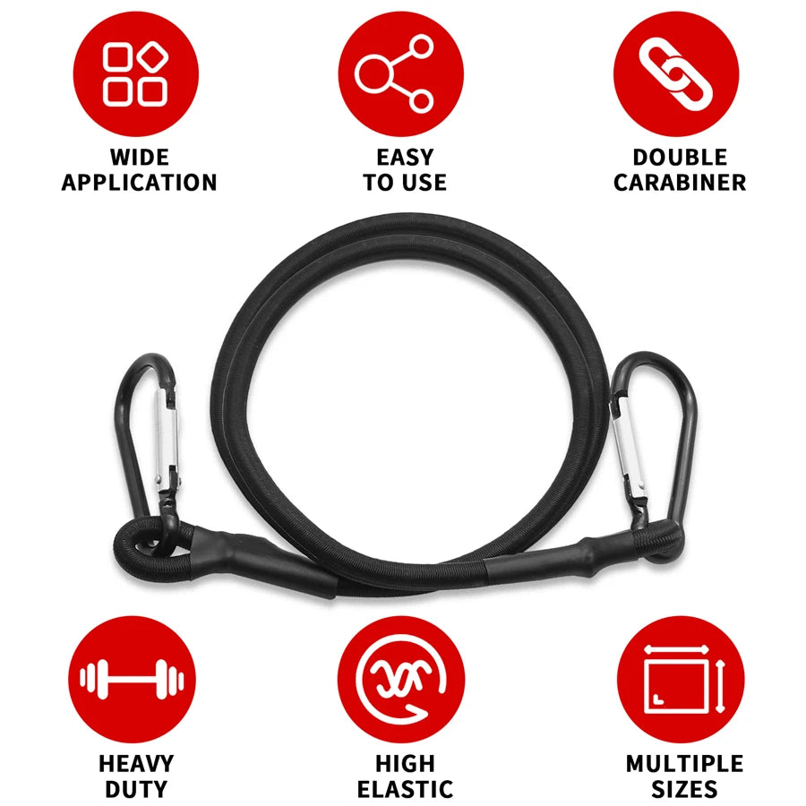 Elastic Bungee Cords with Hooks – Heavy Duty Tie Down for Car Roof Racks