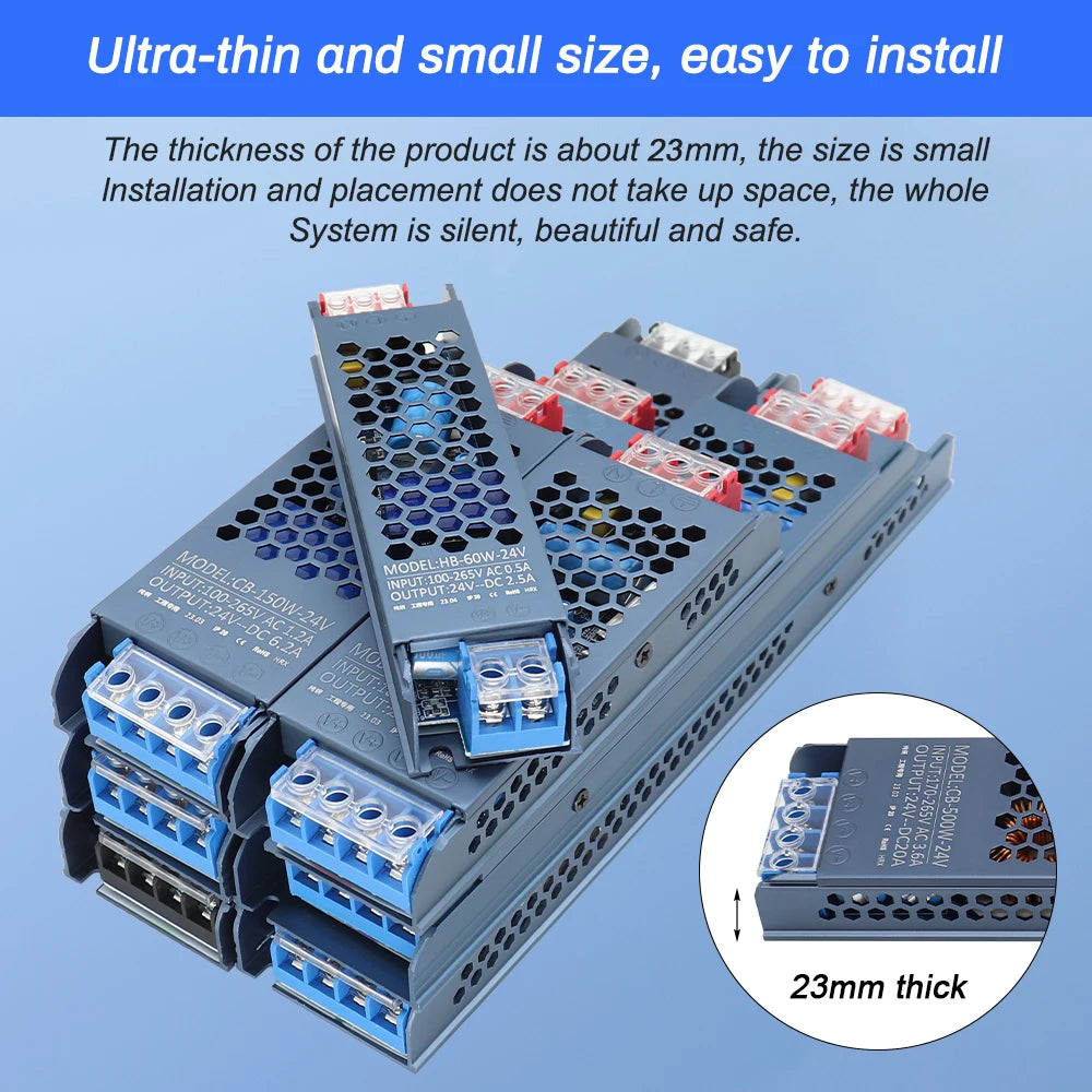 Ultra-Thin LED Power Supply Transformer – DC Voltage Converter for LED Strips
