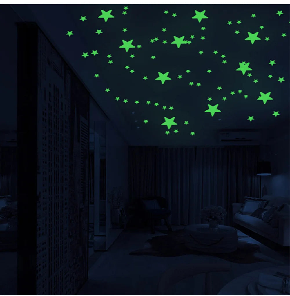 Glow in the Dark Wall Decals – Luminous Dots and Stars for Kids Bedroom Decor