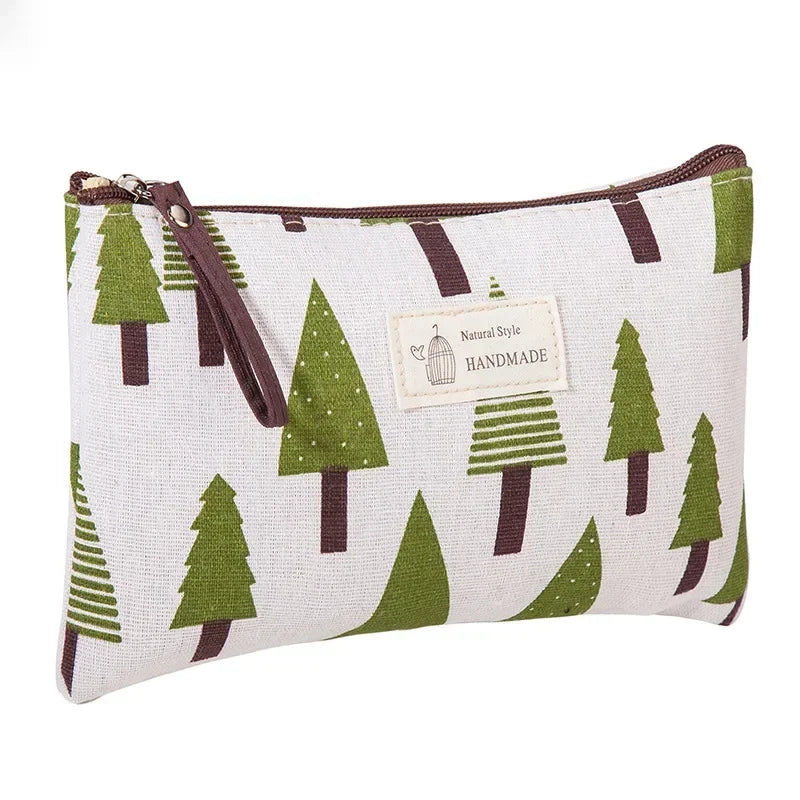 Canvas Small Cosmetic Bag – Portable Makeup Organizer for Travel