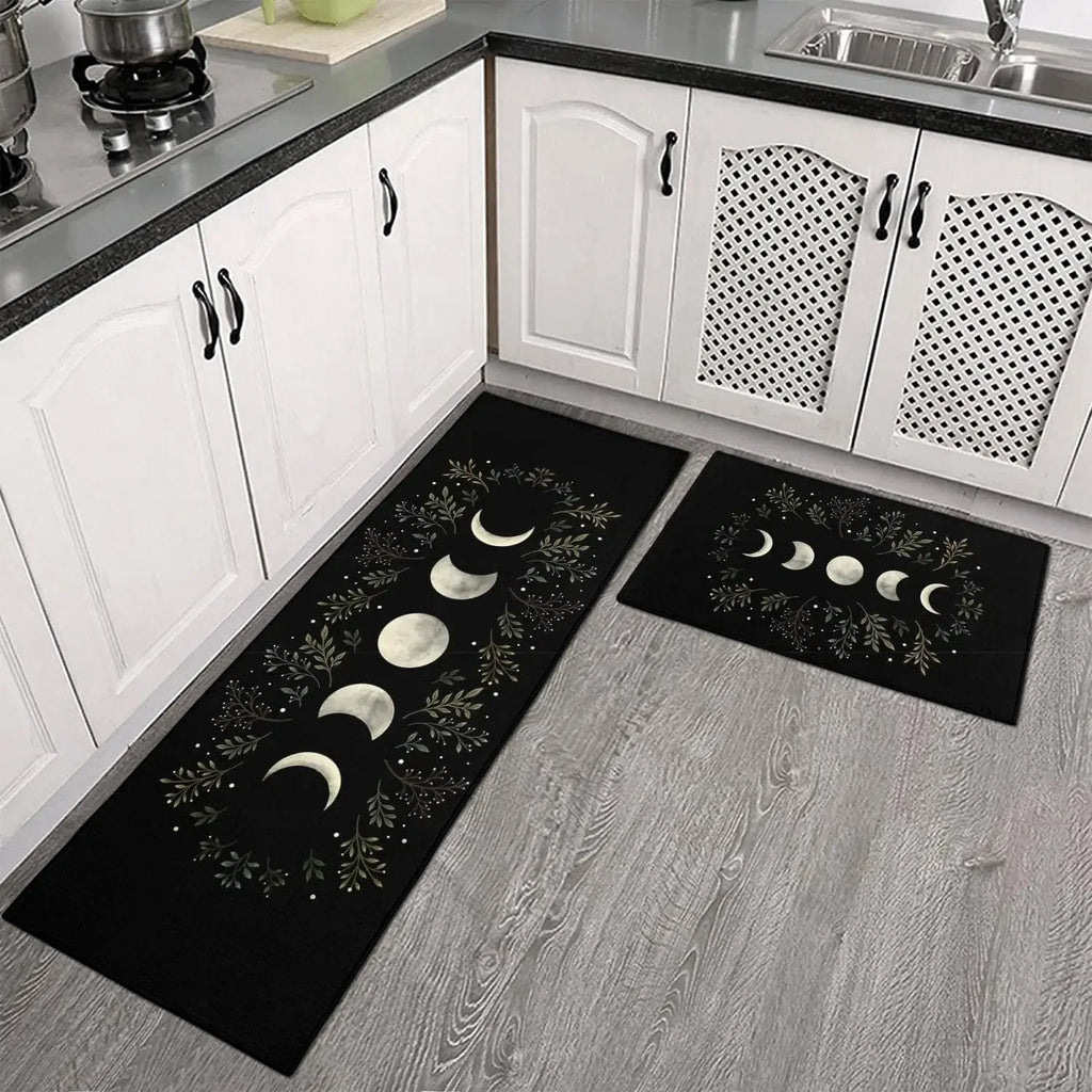 Gothic Moon Kitchen Runner – Anti-slip Printed Floor Mat for Witchy Home Decor