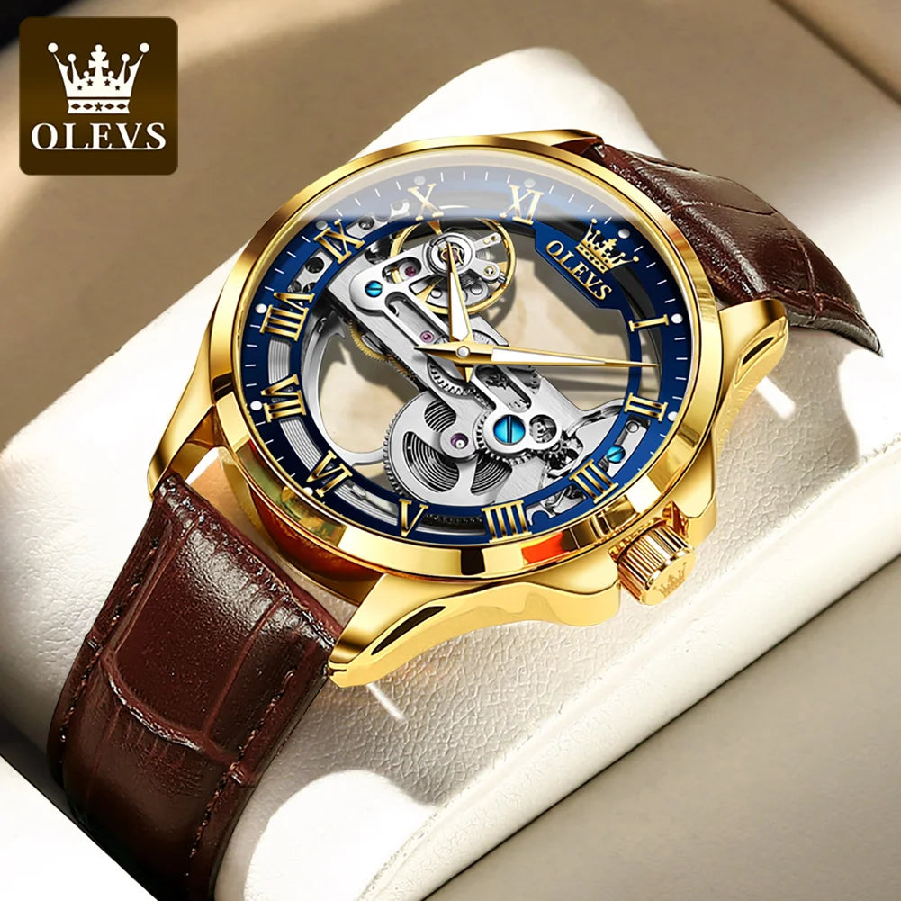 Automatic Mechanical Wristwatch – Skeleton Dial for Men Business Formal