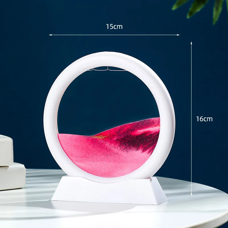 3D Moving Sand Art Frame – Dynamic Liquid Hourglass for Office Home Decor