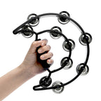 Half-Moon Tambourine – Double Row Metal Jingles for Musical Performances