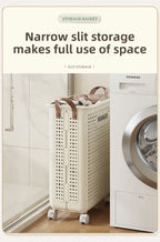 Rolling Laundry Hamper – Large Capacity Collapsible Basket for Bathroom
