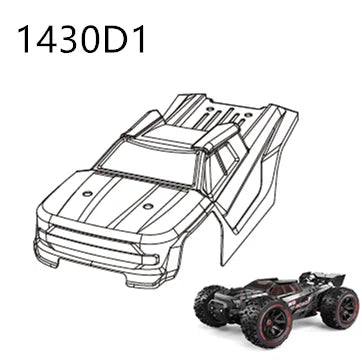 RC Car Spare Parts – Differential Shock and Tire Set for 1/14 Scale Models