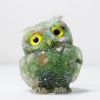 Crystal Owl Ornament – Natural Gemstone Figurine for Home Decor and Aquarium