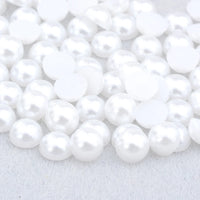 White AB Flatback Pearls – Assorted Size Beads for DIY Crafts and Jewelry