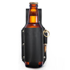 Vintage Leather Belt Bag – Adjustable Bottle Holster for Hiking and Camping