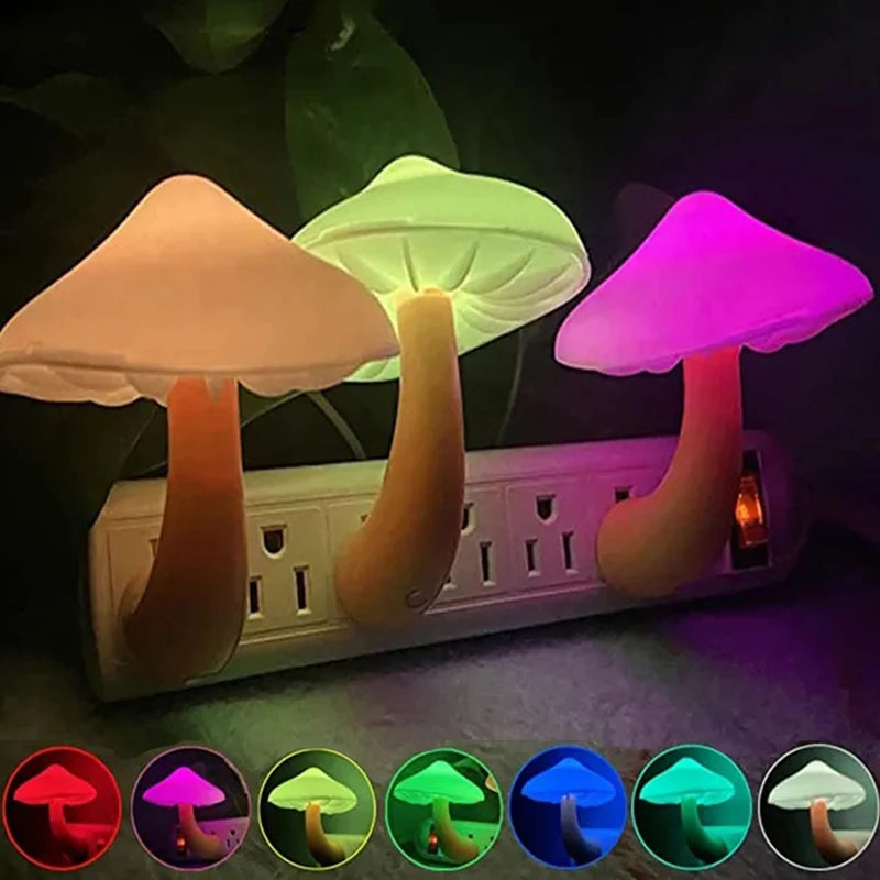 Mushroom LED Night Light – Automatic Sensor Lamp for Kids Bedroom Decor