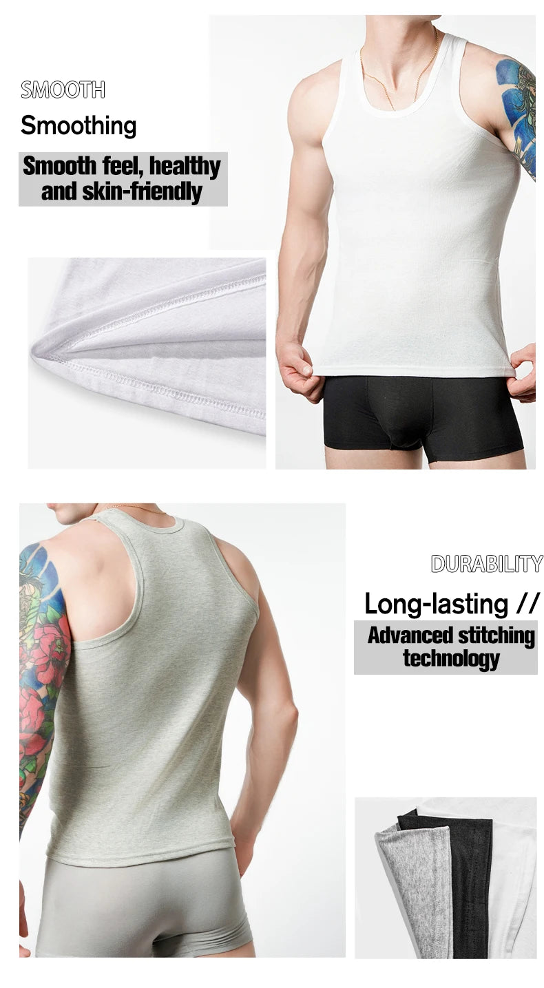 Cotton Tank Undershirts – Breathable Sleeveless Vests for Gym and Fitness