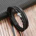 Tiger Eye Leather Bracelet – Multi-Layer Beaded Jewelry for Men