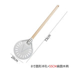 Perforated Aluminum Pizza Peel – Non-Slip Wooden Handle for Home Baking