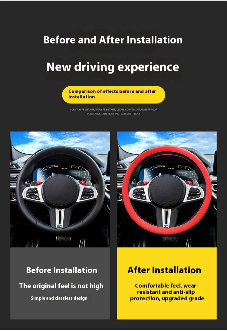 Silicone Steering Wheel Cover – Anti-slip Protective Grip for Universal Cars