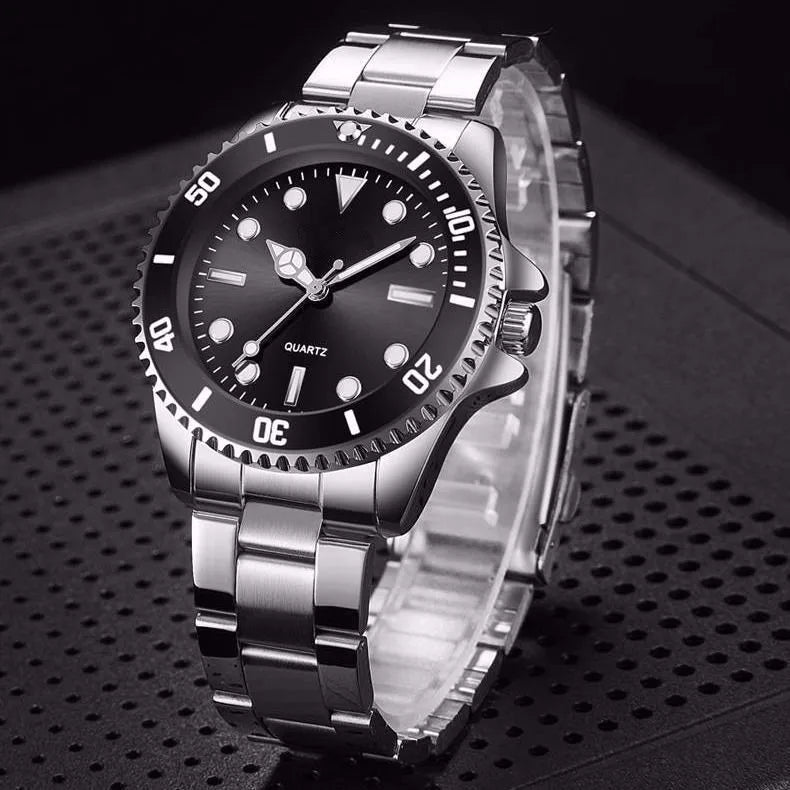 Hip Hop Mens Wristwatch – Luxury Sport Analog Watch and Bracelet Set
