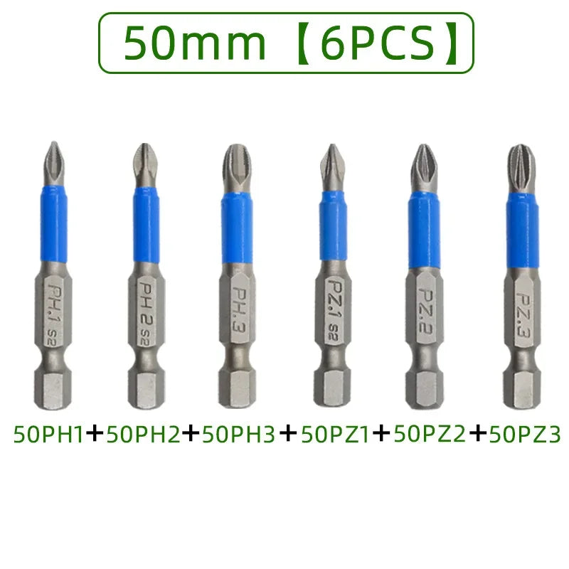 Magnetic Screwdriver Bit Set – Anti Slip 1/4 Inch Hex Shank for Power Tools